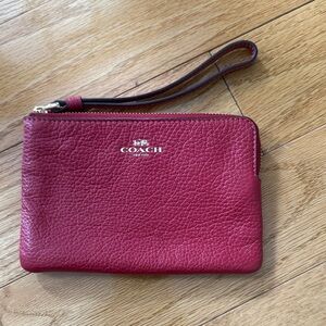 Coach Cherry Leather Wristlet